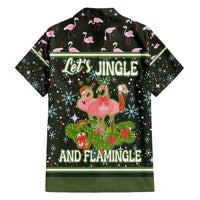 Lets Jingle And Flamingle Christmas Family Matching Off Shoulder Maxi Dress and Hawaiian Shirt Funny Xmas Holiday Patterns - Wonder Print Shop