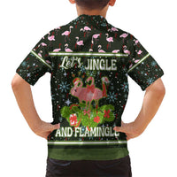 Lets Jingle And Flamingle Christmas Family Matching Short Sleeve Bodycon Dress and Hawaiian Shirt Funny Xmas Holiday Patterns - Wonder Print Shop