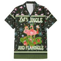 Lets Jingle And Flamingle Christmas Family Matching Short Sleeve Bodycon Dress and Hawaiian Shirt Funny Xmas Holiday Patterns - Wonder Print Shop