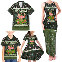 Lets Jingle And Flamingle Christmas Family Matching Tank Maxi Dress and Hawaiian Shirt Funny Xmas Holiday Patterns - Wonder Print Shop
