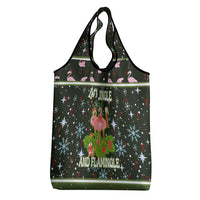 Lets Jingle And Flamingle Christmas Grocery Bag Funny Xmas Holiday Patterns - Wonder Print Shop