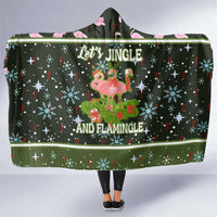 Lets Jingle And Flamingle Christmas Hooded Blanket Funny Xmas Holiday Patterns - Wonder Print Shop
