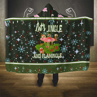 Lets Jingle And Flamingle Christmas Hooded Blanket Funny Xmas Holiday Patterns - Wonder Print Shop