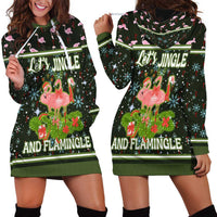 Lets Jingle And Flamingle Christmas Hoodie Dress Funny Xmas Holiday Patterns - Wonder Print Shop