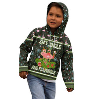 Lets Jingle And Flamingle Christmas Kid Hoodie Funny Xmas Holiday Patterns - Wonder Print Shop