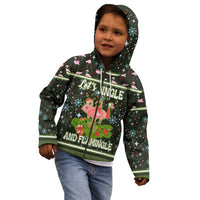 Lets Jingle And Flamingle Christmas Kid Hoodie Funny Xmas Holiday Patterns - Wonder Print Shop