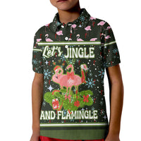 Lets Jingle And Flamingle Christmas Kid Polo Shirt Funny Xmas Holiday Patterns - Wonder Print Shop