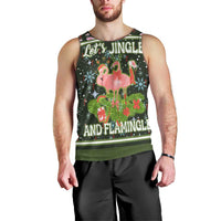 Lets Jingle And Flamingle Christmas Men Tank Top Funny Xmas Holiday Patterns - Wonder Print Shop