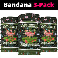 Lets Jingle And Flamingle Christmas Neck Gaiter Funny Xmas Holiday Patterns - Wonder Print Shop