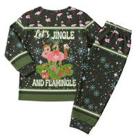Lets Jingle And Flamingle Christmas Pajama Set Funny Xmas Holiday Patterns - Wonder Print Shop