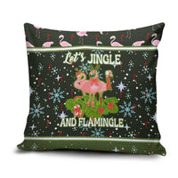 Lets Jingle And Flamingle Christmas Pillow Cover Funny Xmas Holiday Patterns - Wonder Print Shop