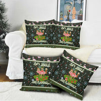 Lets Jingle And Flamingle Christmas Pillow Cover Funny Xmas Holiday Patterns - Wonder Print Shop