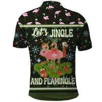 Lets Jingle And Flamingle Christmas Polo Shirt Funny Xmas Holiday Patterns - Wonder Print Shop