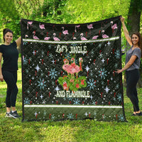 Lets Jingle And Flamingle Christmas Quilt Funny Xmas Holiday Patterns - Wonder Print Shop