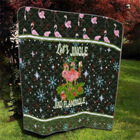 Lets Jingle And Flamingle Christmas Quilt Funny Xmas Holiday Patterns - Wonder Print Shop