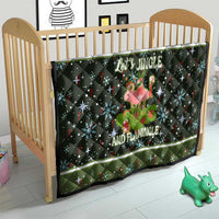 Lets Jingle And Flamingle Christmas Quilt Funny Xmas Holiday Patterns - Wonder Print Shop