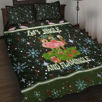 Lets Jingle And Flamingle Christmas Quilt Bed Set Funny Xmas Holiday Patterns - Wonder Print Shop