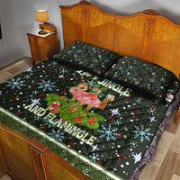 Lets Jingle And Flamingle Christmas Quilt Bed Set Funny Xmas Holiday Patterns - Wonder Print Shop