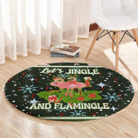 Lets Jingle And Flamingle Christmas Round Carpet Funny Xmas Holiday Patterns - Wonder Print Shop