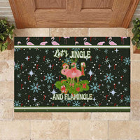 Lets Jingle And Flamingle Christmas Rubber Doormat Funny Xmas Holiday Patterns - Wonder Print Shop