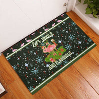 Lets Jingle And Flamingle Christmas Rubber Doormat Funny Xmas Holiday Patterns - Wonder Print Shop
