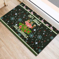 Lets Jingle And Flamingle Christmas Rubber Doormat Funny Xmas Holiday Patterns - Wonder Print Shop