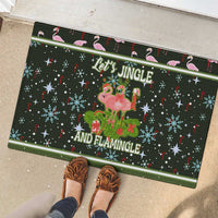 Lets Jingle And Flamingle Christmas Rubber Doormat Funny Xmas Holiday Patterns - Wonder Print Shop
