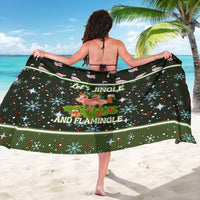 Lets Jingle And Flamingle Christmas Sarong Funny Xmas Holiday Patterns - Wonder Print Shop