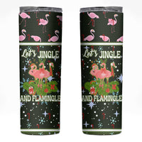 Lets Jingle And Flamingle Christmas Skinny Tumbler Funny Xmas Holiday Patterns - Wonder Print Shop