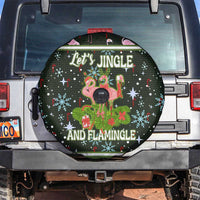 Lets Jingle And Flamingle Christmas Spare Tire Cover Funny Xmas Holiday Patterns - Wonder Print Shop