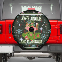 Lets Jingle And Flamingle Christmas Spare Tire Cover Funny Xmas Holiday Patterns - Wonder Print Shop
