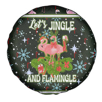 Lets Jingle And Flamingle Christmas Spare Tire Cover Funny Xmas Holiday Patterns - Wonder Print Shop