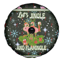 Lets Jingle And Flamingle Christmas Spare Tire Cover Funny Xmas Holiday Patterns - Wonder Print Shop