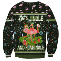 Lets Jingle And Flamingle Christmas Sweatshirt Funny Xmas Holiday Patterns - Wonder Print Shop