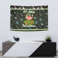 Lets Jingle And Flamingle Christmas Tapestry Funny Xmas Holiday Patterns - Wonder Print Shop