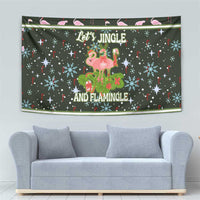 Lets Jingle And Flamingle Christmas Tapestry Funny Xmas Holiday Patterns - Wonder Print Shop