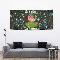 Lets Jingle And Flamingle Christmas Tapestry Funny Xmas Holiday Patterns - Wonder Print Shop