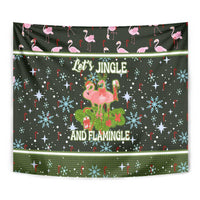Lets Jingle And Flamingle Christmas Tapestry Funny Xmas Holiday Patterns - Wonder Print Shop