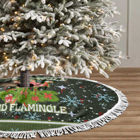 Lets Jingle And Flamingle Christmas Tree Skirt Funny Xmas Holiday Patterns - Wonder Print Shop
