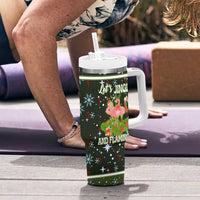 Lets Jingle And Flamingle Christmas Tumbler With Handle Funny Xmas Holiday Patterns - Wonder Print Shop