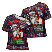 Lets Put The Rum Pum Pum Pum Christmas Cross Shoulder Shirt Xmas Holiday Patterns - Wonder Print Shop