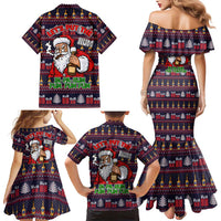 Lets Put The Rum Pum Pum Pum Christmas Family Matching Mermaid Dress and Hawaiian Shirt Xmas Holiday Patterns - Wonder Print Shop