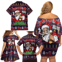 Lets Put The Rum Pum Pum Pum Christmas Family Matching Off Shoulder Short Dress and Hawaiian Shirt Xmas Holiday Patterns - Wonder Print Shop