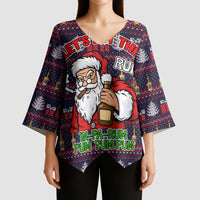 Lets Put The Rum Pum Pum Pum Christmas Kimono Sleeve Blouse Xmas Holiday Patterns - Wonder Print Shop