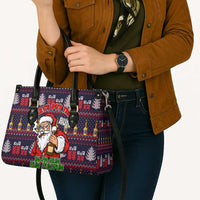 Lets Put The Rum Pum Pum Pum Christmas Leather Bag Xmas Holiday Patterns - Wonder Print Shop