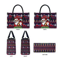 Lets Put The Rum Pum Pum Pum Christmas Leather Bag Xmas Holiday Patterns - Wonder Print Shop