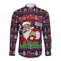 Lets Put The Rum Pum Pum Pum Christmas Long Sleeve Button Shirt Xmas Holiday Patterns - Wonder Print Shop
