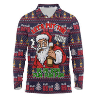 Lets Put The Rum Pum Pum Pum Christmas Long Sleeve Polo Shirt Xmas Holiday Patterns - Wonder Print Shop