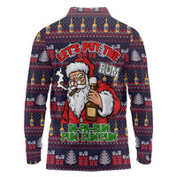 Lets Put The Rum Pum Pum Pum Christmas Long Sleeve Polo Shirt Xmas Holiday Patterns - Wonder Print Shop