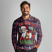 Lets Put The Rum Pum Pum Pum Christmas Long Sleeve Polo Shirt Xmas Holiday Patterns - Wonder Print Shop
